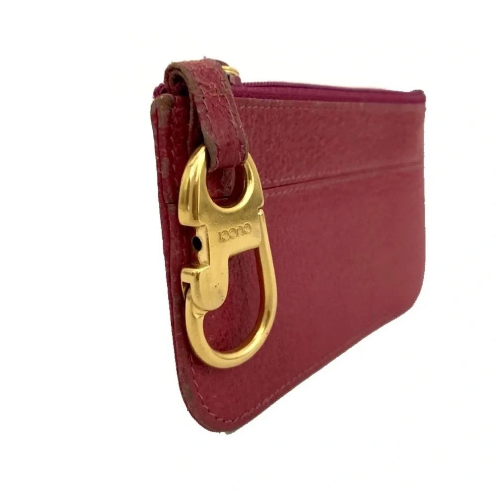 Gucci Red Leather Key/Coin Pouch - Picture 2 of 8